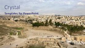  Presentation with ancient roman - Presentation featuring jarash-jordan-november-21-2018 background and a sky blue colored foreground