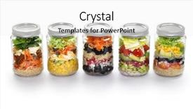  Presentation with salad - Slide set having jars - homemade salad in glass jar background and a white colored foreground