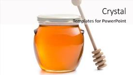  Presentation with honey - Presentation design having jars - honey in a jar background and a white colored foreground