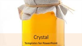  Presentation with honey - PPT theme enhanced with jars - jar of honey background and a gold colored foreground
