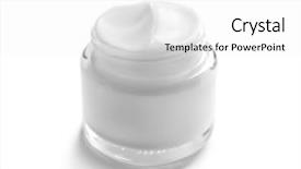  Presentation with cream - Colorful PPT theme enhanced with jars - jar with hand cream backdrop and a white colored foreground