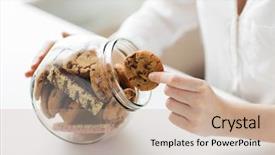  Presentation with baking cookies - Amazing PPT theme having jars - people junk food culinary baking backdrop and a coral colored foreground