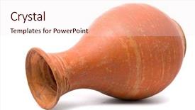  Presentation with background - Presentation with jars clay - jug on white background background and a sky blue colored foreground