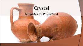 Presentation with jars clay - PPT theme having jars clay - jugs on white background background and a lemonade colored foreground