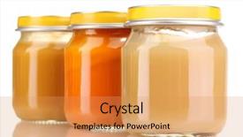  Presentation with baby jesus christmas rustic isolated - Audience pleasing PPT layouts consisting of jars of baby puree isolated backdrop and a yellow colored foreground