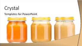  Presentation with baby food - Amazing presentation theme having jars of baby puree isolated backdrop and a white colored foreground