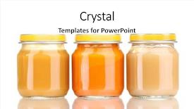  Presentation with baby - PPT layouts enhanced with jars of baby puree isolated background and a white colored foreground