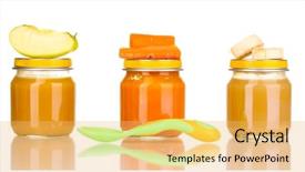  Presentation with baby jesus christmas rustic isolated - Amazing slides having jars of baby puree backdrop and a yellow colored foreground