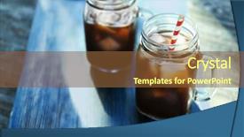  Presentation with cold coffee - Beautiful PPT theme featuring jars with cold brew coffee backdrop and a tawny brown colored foreground