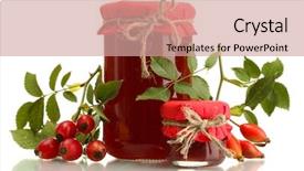  Presentation with jam - Slide set enhanced with jars with hip roses jam background and a coral colored foreground