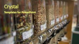  Presentation with mini project for eco friendly food packagin - PPT layouts having jars with nuts and seed background and a tawny brown colored foreground