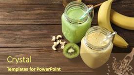  Presentation with protein - PPT theme featuring jars-with-tasty-protein-shakes background and a tawny brown colored foreground
