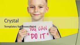  Presentation with lime green and white flower - Colorful slide deck enhanced with jasmin flowers in green basket backdrop and a soft green colored foreground