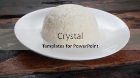  Presentation with white plate - Slide set enhanced with jasmine steamed rice background and a light gray colored foreground