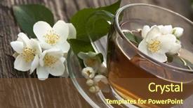  Presentation with jasmine flower - Slides featuring jasmine tea in a glass background and a tawny brown colored foreground