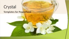  Presentation with jasmine - Beautiful presentation theme featuring jasmine tea with fresh herb backdrop and a yellow colored foreground