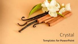  Presentation with aromatherapy - Colorful presentation design enhanced with jasmine-vanilla-and-cinnamon-cooking backdrop and a yellow colored foreground
