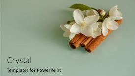  Presentation with aromatherapy - PPT theme having jasmine-vanilla-and-cinnamon-cooking background and a light gray colored foreground