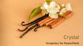  Presentation with jasmine - Audience pleasing slide set consisting of jasmine-vanilla-and-cinnamon-cooking backdrop and a yellow colored foreground