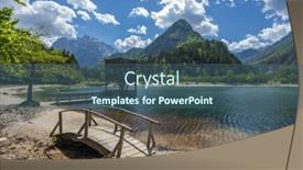  Presentation with pond - Theme consisting of jasna-pond-near-kranjska-gora background and a ocean colored foreground