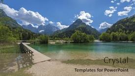  Presentation with pond - Presentation enhanced with jasna-pond-near-kranjska-gora background and a  colored foreground