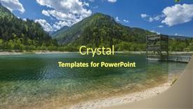  Presentation with pond - Presentation theme having jasna-pond-near-kranjska-gora background and a tawny brown colored foreground