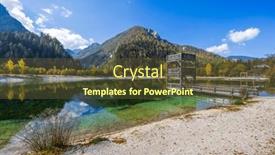  Presentation with pond - Presentation enhanced with jasna-pond-near-kranjska-gora background and a tawny brown colored foreground