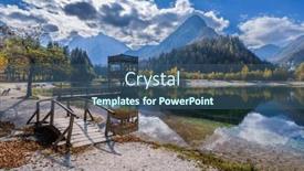  Presentation with pond - Presentation theme enhanced with jasna-pond-near-kranjska-gora background and a ocean colored foreground