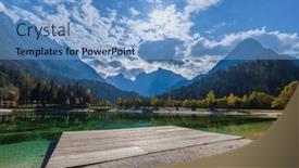  Presentation with pond - Slide set enhanced with jasna-pond-near-kranjska-gora background and a light blue colored foreground