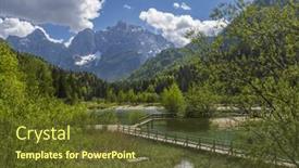 Presentation with pond - PPT theme featuring jasna-pond-near-kranjska-gora background and a tawny brown colored foreground