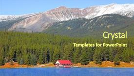  Presentation with canada - Beautiful PPT theme featuring jasper national park canada backdrop and a tawny brown colored foreground
