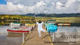  Presentation with solar tree - Audience pleasing PPT layouts consisting of jasper-national-park-pyramid-lake backdrop and a coral colored foreground