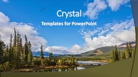  Presentation with autumn morning - PPT layouts enhanced with jasper national park the woody background and a teal colored foreground