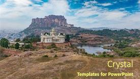  Presentation with jodhpur - PPT theme featuring jaswant-thada-is-a-cenotaph background and a tawny brown colored foreground