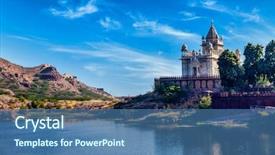  Presentation with jodhpur - Colorful presentation theme enhanced with jaswanth thada mausoleum jodhpur rajasthan backdrop and a ocean colored foreground