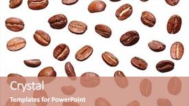  Presentation with gray black illustrated - Colorful slides enhanced with java beans - falling black coffee grain bean backdrop and a coral colored foreground