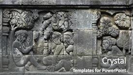  Presentation with javanese - Presentation featuring javanese culture - ascetic men stone bas relief background and a gray colored foreground