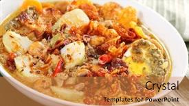  Presentation with asian culture - Audience pleasing PPT layouts consisting of javanese culture - asian curry beef noodle soup backdrop and a gold colored foreground