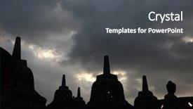  Presentation with javanese - Colorful presentation theme enhanced with javanese culture - borobudur temple in magelang central backdrop and a dark gray colored foreground