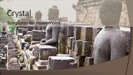  Presentation with javanese - Colorful slide set enhanced with javanese culture - statue of the buddha backdrop and a mint green colored foreground