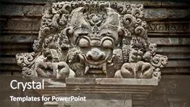  Presentation with candi - Slides consisting of javanese culture - stone craft of demon background and a tawny brown colored foreground