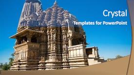  Presentation with india temple - Colorful slides enhanced with javari temple dedicated to vishnu backdrop and a teal colored foreground