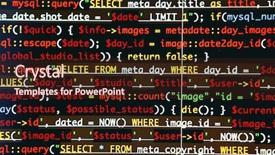  Presentation with javascript - Presentation theme consisting of javascript - web site codes on computer background and a wine colored foreground