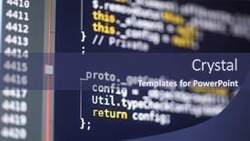  Presentation with programming - PPT theme having javascript-code-on-a-monitor background and a ocean colored foreground