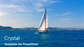  Presentation with sailing yacht race regatta sailboat - Colorful slide deck enhanced with javea-sailboat-sailing-in-xabia backdrop and a ocean colored foreground
