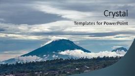 Presentation with jawa - Slide set with jawa - gunung sumbing and sindoro volcanoes background and a light blue colored foreground