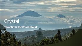  Presentation with jawa - Colorful slides enhanced with jawa - gunung sumbing and sindoro volcanoes backdrop and a seafoam green colored foreground