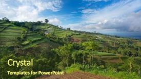  Presentation with crops - Beautiful presentation theme featuring jawa - vegetable crops on the hilly backdrop and a tawny brown colored foreground