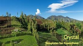  Presentation with jawa - Slide deck featuring jawa - vegetable crops on the hilly background and a tawny brown colored foreground