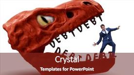  Presentation with sme banking loan - Slide set with jaws of debt and loan background and a  colored foreground